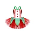 thumbnail image 1 of Zaldita Kids Girls Christmas Elf Costume Santa Claus Cosplay Sequin Ballet Dance Xmas Dress Green 14, 1 of 7