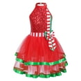 thumbnail image 1 of Zaldita Kids Girls Christmas Elf Dress Dance Costume Shiny Sequins Ballet Dance Dress Xmas Party Tutu Red 16, 1 of 7