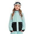 thumbnail image 1 of Zaldita Kids Girls Color Block Ski Jacket Thick Warm Hooded Jacket Windproof Snowboard Coat Snowsuit Light Green 10, 1 of 7