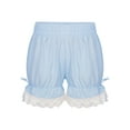 thumbnail image 1 of Zaldita Kids Girls Cotton Lace Up Shorts Safety Pants Bottom Ruffled Bloomers Under Dress Sport Dance Shorts Blue 13-14, 1 of 7