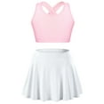 thumbnail image 1 of Zaldita Kids Girls Crop Tank Top and Tennis Golf Skirt with Built-in Shorts Set Workout Athletic Pink&White 10, 1 of 7
