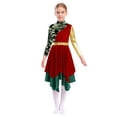 thumbnail image 1 of Zaldita Kids Girls Liturgical Praise Dance Dress Camouflage Print Long Sleeve Worship Lyrical Church Robe Dancewear Burgundy 8, 1 of 6