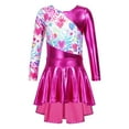 thumbnail image 1 of Zaldita Kids Girls Long Sleeve Ballet Dance Leotard with Skirts 2 Piece Gymanstics Outfits Dancewear Rose 6, 1 of 7