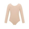 thumbnail image 1 of Zaldita Kids Girls Long Sleeve Ballet Leotard Dance Bodysuit Gymnastics Unitard Bodysuit Dancewear Apricot 8, 1 of 7