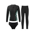 thumbnail image 1 of Zaldita Kids Girls Long Sleeve Rash Guard Swimsuit 3 Piece Bathing Suit Summer Beach Sports Swimwear Black 10, 1 of 6