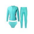 thumbnail image 1 of Zaldita Kids Girls Long Sleeve Rash Guard Swimsuit 3 Piece Bathing Suit Summer Beach Sports Swimwear Light Green 12, 1 of 6