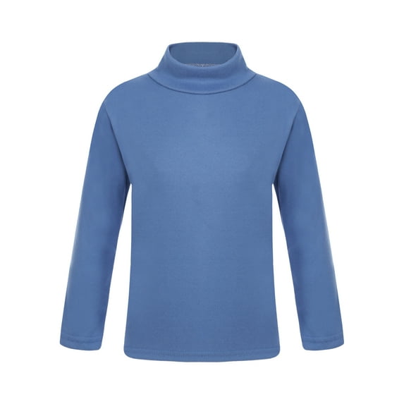 Zaldita Kids Girls Long Sleeve Thermal Tops Base Layer Shirts Ballet Dance Tee Sleepwear Homewear Blue 3-4