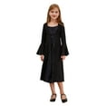 thumbnail image 1 of Zaldita Kids Girls Medieval Maiden Princess Dress-up Bell Sleeve Maxi Dress Party Gown Black 16, 1 of 7
