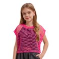 thumbnail image 1 of Zaldita Kids Girls Mesh Crop Tops Short Sleeve Hollow Out Fishnet Jazz Ballet Disco Dance Tank Tops T Shirts Blouse Pink 15-16, 1 of 7