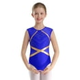 thumbnail image 1 of Zaldita Kids Girls Metallic Gymnastic Leotard Sleeveless Sparkly Ballet Dance Figure Ice Skating Bodysuit Dancewear Blue 6, 1 of 1