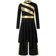 thumbnail image 1 of Zaldita Kids Girls Metallic Long Sleeve Lyrical Praise Dance Dress Tunic Worship Gown Church Robe with Wide Leg Pants Black 12, 1 of 6