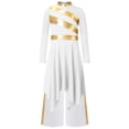 thumbnail image 1 of Zaldita Kids Girls Metallic Long Sleeve Lyrical Praise Dance Dress Tunic Worship Gown Church Robe with Wide Leg Pants White 16, 1 of 6