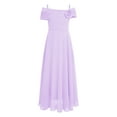 thumbnail image 1 of Zaldita Kids Girls Off Shoulder Wedding Birthday Party Gown Princess Pageant Flower Girl Dress Lavender 10, 1 of 5