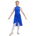 thumbnail image 1 of Zaldita Kids Girls Rhinestone Ballet Lyrical Modern Dance Dress Sleeveless Back Hollow Leotard Royal Blue 8, 1 of 7