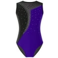 thumbnail image 1 of Zaldita Kids Girls Rhinestone Sleeveless Ballet Dance Gymnastic Leotard Bodysuit Ice Skating Competition Costume Dancewear Purple 8, 1 of 5