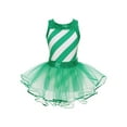 thumbnail image 1 of Zaldita Kids Girls Sequin Striped Christmas Dance Dress Ballet Tutu Ballerina Gymnastics Leotard Green 12, 1 of 7