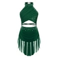 thumbnail image 1 of Zaldita Kids Girls Shiny Ballet Dance Figure Skating Dress Modern Contemporary Dance Dress Lyrical Dance Costume A Green 14, 1 of 6