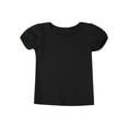 thumbnail image 1 of Zaldita Kids Girls Solid Color Basic T-shirts Cotton Round Neck Short Sleeve Blouse Tee Tops Black 4-5, 1 of 5