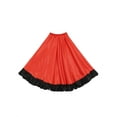 thumbnail image 1 of Zaldita Kids Girls Spanish Flamenco Bull Dance Skirt Ruffled Hem Big Swing Long Skirts Belly Red 100, 1 of 6