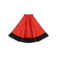 thumbnail image 1 of Zaldita Kids Girls Spanish Flamenco Bull Dance Skirt Ruffled Hem Big Swing Long Skirts Belly Red B 150, 1 of 7