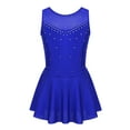 thumbnail image 1 of Zaldita Kids Girls Shiny Rhinestones Ice Skating Dress Sleeveless Ballet Tutu Dress Dance Leotard Blue 12, 1 of 7