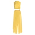 thumbnail image 1 of Zaldita Lyrical Dance Outfit for Women Crop Top Mesh Wide Leg Pants Contemporary Dancewear Yellow XXL, 1 of 3