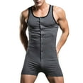 thumbnail image 1 of Zaldita Men One Piece Jumpsuits Bodysuit Unitard Tank Top Gym Workout Romper Nightwear Casual Button Dark Gray XL, 1 of 6