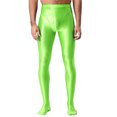 thumbnail image 1 of Zaldita Men Shaping Tights Shiny Smooth Pants Glossy Stockings Sheer Trousers Silky Tights Fluorescent Green XXL, 1 of 3