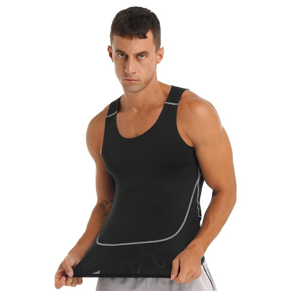 Zaldita Men Tank Tops Quick Dry Rash Guard Sleeveless Muscle T-shirt for Gym Fitness Jogging Workout Black XXL