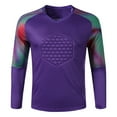 thumbnail image 1 of Zaldita Men's Gladiator Goalkeeper Jersey Youth Padded Goalie Shirt Soccer Jersey Sports Team Purple 3XL, 1 of 4