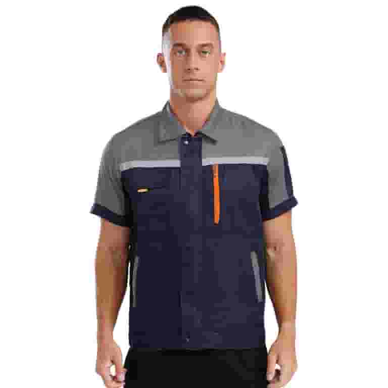 年末のプロモーション大特価! Zaldita Men's Zip Front Shirt Work Mechanic Sleeve Short Clothing