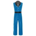 thumbnail image 1 of Zaldita Mens 70s Disco Jumpsuit V Neck Wide Leg Bodysuit Shiny Plaid Romper Hippie Music Festival Jazz Party Clubwear Blue XL, 1 of 3
