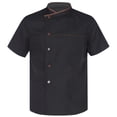 thumbnail image 1 of Zaldita Mens Chef Jacket Cross-Over Collar Button Chef Coat Cook Shirt Restaurant Canteen Hotel Chef Work Black M, 1 of 5