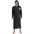 thumbnail image 1 of Zaldita Mens Middle East Pajama Sets Button Up Long Robe Sleeping Nightshirt with Hat Outfits Black L, 1 of 6