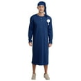 thumbnail image 1 of Zaldita Mens Middle East Pajama Sets Button Up Long Robe Sleeping Nightshirt with Hat Outfits Royal Blue L, 1 of 6