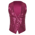 thumbnail image 1 of Zaldita Mens Sparkly Sequins V-Neck Vest Button Down Hipster Dress Suit Nightclub Party Waistcoat Hot Pink XXL, 1 of 7