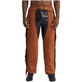 thumbnail image 1 of Zaldita Mens Suede Fringe Western Cowboy Chap Fancy Dress Outfit Fashion Trousers Leggings Brown L, 1 of 7