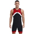 thumbnail image 1 of Zaldita Mens Swimming Bodysuit Sport Athletic Unitard Sleeveless Zip Up Leoatrd Bathing Surfing Suit Red 4XL, 1 of 7