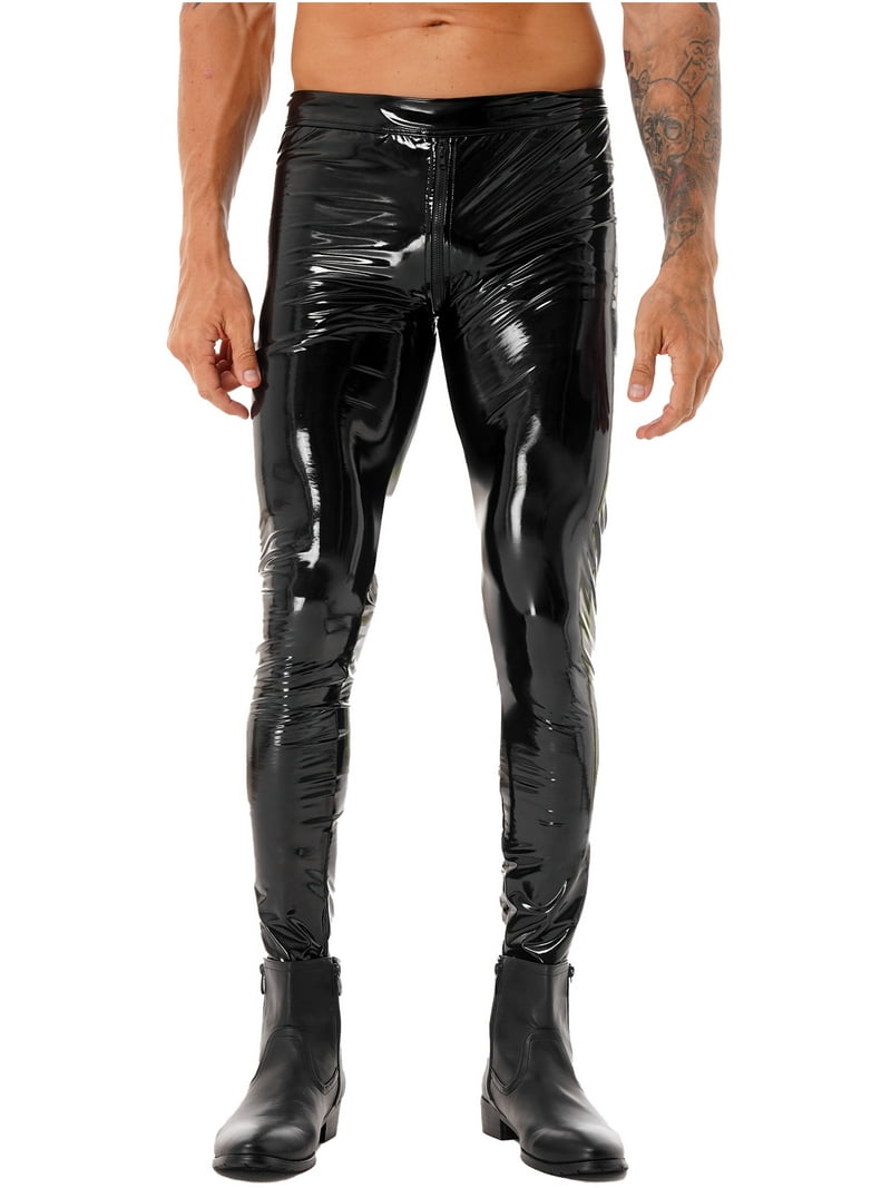Zaldita Mens Wet Look Patent Leather Tights Legging Pants