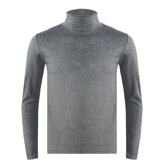Zaldita Mock Turtleneck Thermal Undershirt Mens Long Sleeve Base Layer Shirts Underwear Tops Dark Gray S