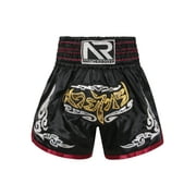 Zaldita Muay Thai Fight Shorts,MMA Shorts Clothing Training Cage Fighting Grappling Martial Arts Black&Red 3XL