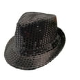 thumbnail image 1 of Zaldita Sequin Fedora Hat Disco Hat Jazz Dance Hat Stage Performance For Women Men Black One Size, 1 of 4