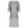 thumbnail image 1 of Zaldita Two Piece Dress Set for Women Plus Size Mother of The Bride Dress Suit Formal Gowns Grey 3XL, 1 of 5