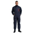 thumbnail image 1 of Zaldita Unisex Adult Long Sleeve Reflective Stripes Coverall Workwear Mechanic Suit High Visibility Overall Navy Blue 160/S, 1 of 7