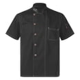 thumbnail image 1 of Zaldita Unisex Chef Coat Men's Short Sleeve Chef Jacket Kitchen Cooking Chef Restaurant Uniform Black L, 1 of 8