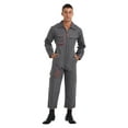 thumbnail image 1 of Zaldita Unisex Men Long Sleeve Coverall Mechanic Uniform Work Uniform Repairman Workwear Jumpsuit Dark Grey XL, 1 of 7