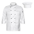 thumbnail image 1 of Zaldita Unisex Professional Chef Jacket with Chef Hat Set Mens Womens Hotel Restaurant Kitchen Chef White Long Sleeve XXL, 1 of 6