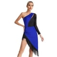 thumbnail image 1 of Zaldita Women Latin Dance Dress Tassel Fringe Salsa Ballroom Tango ChaCha Rumba Samba Outfits Blue XL, 1 of 7