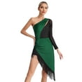 thumbnail image 1 of Zaldita Women Latin Dance Dress Tassel Fringe Salsa Ballroom Tango ChaCha Rumba Samba Outfits Green S, 1 of 7