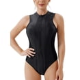 thumbnail image 1 of Zaldita Women One Piece Swimsuit Swimming Monokini Surfing Bathing Bodysuit One Piece Swim Leotard Black S, 1 of 4